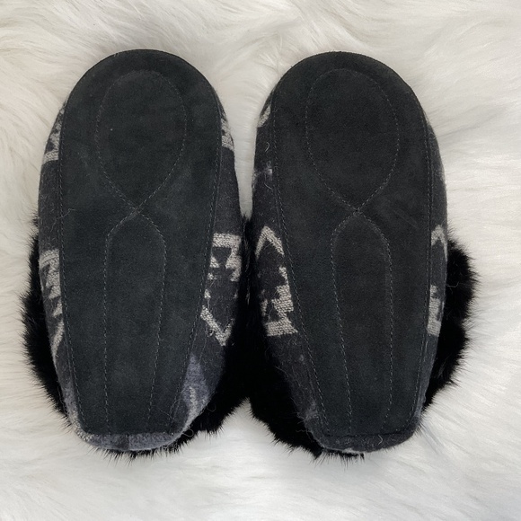 NWOT Manitobah Mukluks Black Wool Tipi Moccasin Women’s Size 7 - Picture 7 of 11